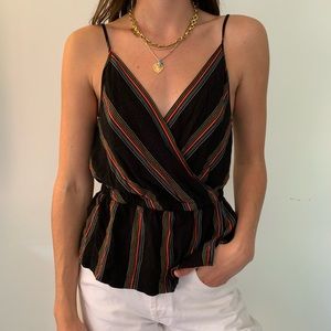 FREE PEOPLE PEPLUM STRIPE TANK